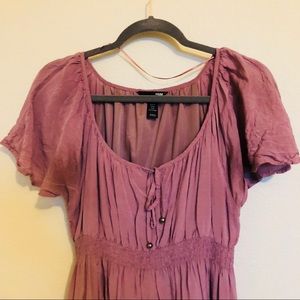 Batwing pink flowy dress
